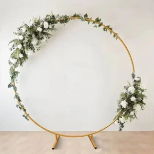 Wedding Decorations Golden Round Arch Flower Balloon Stand Holiday Dress Up Ornament Outdoor Decoration