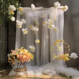 Wedding Decorations Modern Korean Style Waterproof Ice Silk Yarn Arch