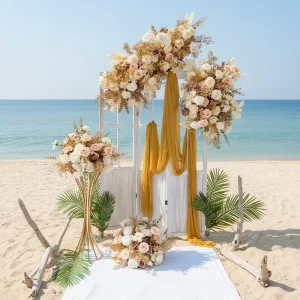 Wedding Decorations Supplies Customizable Wedding Backdrop Artificial Flower Set Outdoor Wedding Stage Decorations