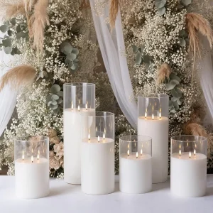 Wedding Entrance Decoration Centerpieces Table Light Decorations Flowers and Led Candle Backdrop Stage