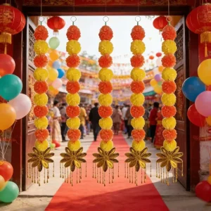 Wedding Festival Decorations Marigold Short Tassel Style Marigold Tassels Floral Bohemian Garland