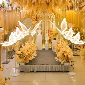 Wedding Hall Wedding Props Modern Style Glowing Butterfly Road Lead Light Arrangement Ornaments Wedding Decoration Supplies