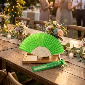 Wedding Invitation Card Souvenir Red Bamboo Hand Fan With Paper Bride Hand Fan Spanish Lolita Hand Fan