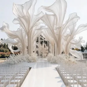Wedding Motif Customized Wedding Decor Backdrop Luxury Leading Giant Handmade Flower Artificial Party Event Decoration