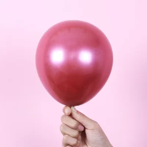 Wedding Party Decoration 5 Inch Chrome Red Color Latex Balloons