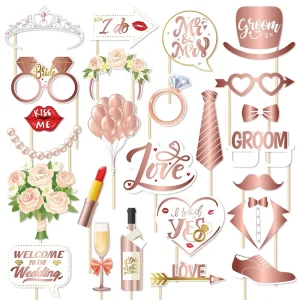 Wedding Party Decorations Bride Groom Engagement Paper Photo Frame Photo Props