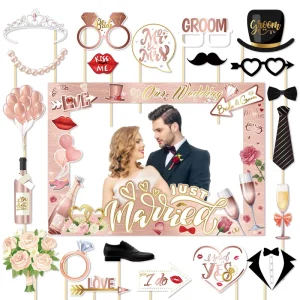 Wedding Party Supplies Bride and Groom Engagement Paper Photo Frame Christmas Wedding Decoration Photo Props