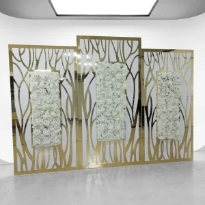 Wedding Party Supplies Gold Mirror Acrylic Flower Backdrop Decorations for Wedding Events Decoration