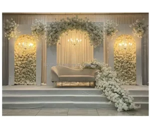 Wedding Props Creative Decoration White Metal Wedding Arch Set of 3 Backdrop for Event Arrangement