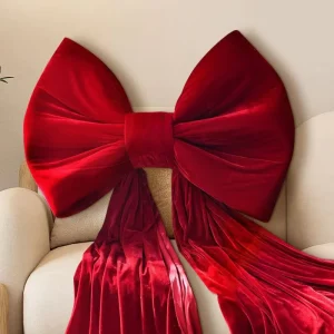 Wedding Room Decoration Bow Knot Extra Large Giant Wine Red Velvet Valentine’s Day Atmosphere Window Event Decorations