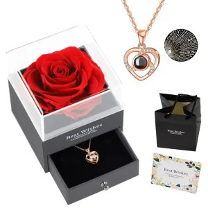 Wedding Supplies Mothers Day Gift Set Decorative Flowers Preserved Flower Rose Roses in Acrylic Box