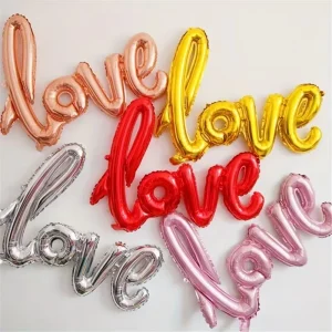 Wedding Valentine’s Anniversary Birthday Christmas Party Decoration Foil Love Balloon Durable 108cm X 64cm Photo Booth Props