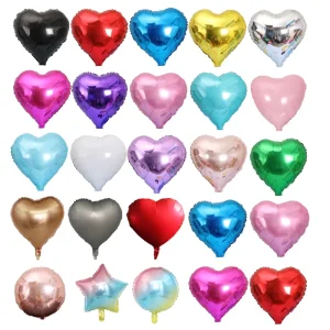 Wedding Valentine’s Day Birthday Christmas Halloween Party Supplies Decoration 18inch Eco friendly Color Love Heart Aluminum