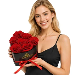 Wedding Valentine’s Day Halloween Christmas Thanksgiving Gift Handmade Heart Shaped Luxury Eternal Flower Bouquet Preserved Rose