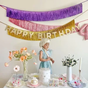 Weddings Birthdays Christmas Silk Flower Fringe Banners Tassel Indoor Party Decorations