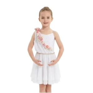 White Cupid Love Ballet Costume for Kids Women Adults Flower Decorated Performance Competition Dress Ballet Tutu