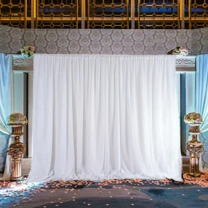 White Ice Silk Cloth Wedding Party Backdrop Drape Curtain Birthday Party Stage Backdrop
