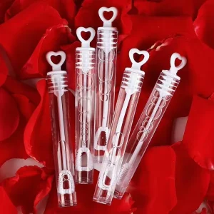 White Mini Cute Bubble Empty Tube Love Heart Wand Tube Bubble Soap Bottle Wedding Souvenir Birthday Party Gatherings Supplies