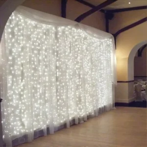 White Outdoor Garden Christmas Lights IP44 Yard Patio Holiday Connectable Commercial Decorative LED Curtain Lights