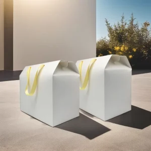 White Packaging Boxes with Handle Gift Packaging Holiday Gift Box