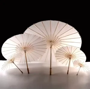 White Paper Parasol Umbrella Women Vintage Dance Prop Wedding Party Christmas Oil Paper Umbrella Ceiling Decors Umbrella