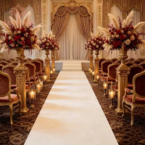 White Wedding Aisle Runner Non Slip Thick Durable Indoor Outdoor Wedding Ceremony Decoration Event Carpet Rug
