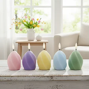 Wholesales Easter Egg Shape Wax Led Candles Creative Luxury Scented Candle Wax Led Candle