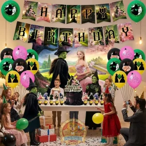 Wicked Birthday Party Decoration Banner Latex Balloon Backdrop Cake Topper Party Supplies Baby Shower