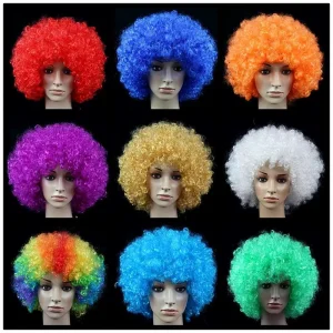Wig Masquerade Clown Costume Fan Hair Funny Quirky Colorful Fluffy High Temperature Wire Material Wig Party Supplies