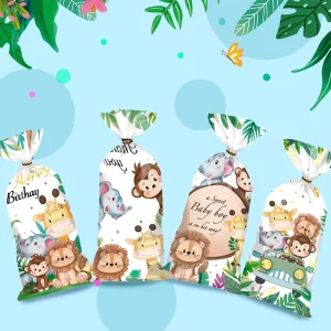 Wild Animals Party Supplies Set Disposable Carnival Paper Bag for Birthday Festival Gift Decorations for Valentine’s Day Diwali