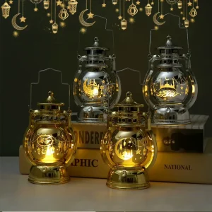 Wind Lamp for Home Decor for Islamic Muslim Ramadan Middle East Festival Diwali New Year Parties Votive Candle Included