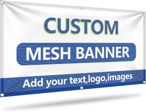 Windproof Lightweight Eco Friendly UV Resistant Portable Perforated Mesh Polyester Customizable Banner Material for Stadium