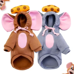 Winter Christmas Polyester Dog Cat Apparel Cute Cartoon Fashion Outfits for Small Medium Dogs