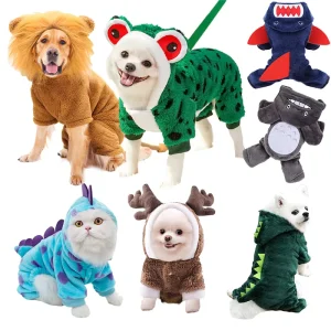 Winter Warm Thick Coral Fleece Pet Clothing for Dogs and Cats Teddy Corgi Costume Transformation Outfits