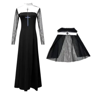Women Anime Cosplay Costume Gothic Cross Dress Veil Outfit Stage Show Performance Wear Custom Supply