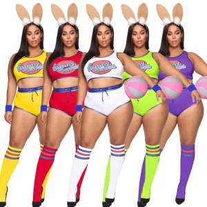 Women Cheerleader Costume Cheer Dance Uniform Crop Top Shorts Set Sports Performance Outfit Plus Size Multi Color