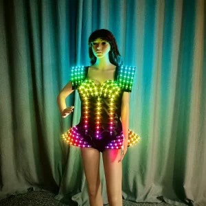 Women LED Jumpsuit Luminous Bodysuit GOGO DS Costume Bar DJ Stage Party Performance Dance Outfit Color Changing LED Costume