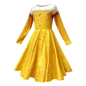 Women Yellow Oktoberfest Beer Dress Long Sleeve Bavarian Festival Costume Stage Performance Wear