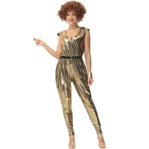 Women’s Adults Carnival Echo Retro 80s Hip Hop Disco Polyester Eco friendly Washable Breathable Costume for Festival Stage