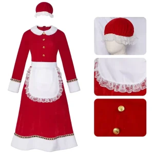 Women’s Christmas Dress Cosplay Costume Christmas Festival Party Cosplay 2 D Role playing Stage Costume Set