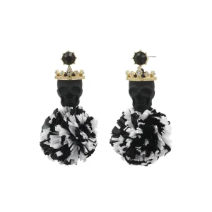 Women’s Halloween Skull Crown Drop Earrings Long Dangle Statement Party Jewelry
