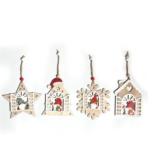 Wooden Christmas Ornament Christmas Tree Pendant Crafts Xmas Party Decoration Christmas Decorations