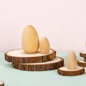 Wooden Eggs Easter DIY Unfinished Customized Color Logo W-025 Various Sizes Gift