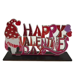 Wooden Engraved Heart Table Sign with Custom Color & Logo Eco friendly Valentine’s Day & Mother’s Day Home Decor