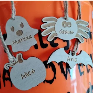 Wooden Halloween Ghost Spider Bat Pumpkin Party Decorations