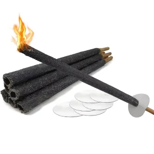 Wooden Handle Biodegradable Torch 60 90 Minute Burn Time for Christmas Graduation Bonfire Camping Picnic Garden Party Outdoor