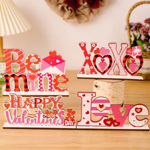 Wooden Love Ornaments for Valentine’s Day Home, Party, and Wedding Centerpieces