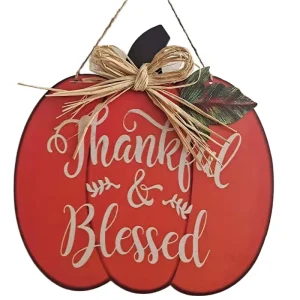 Wooden Pumpkin Thanksgiving Sign Halloween Harvest Festival Decoration