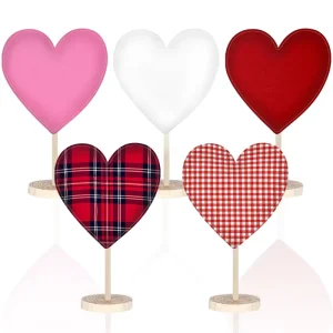 Wooden Valentine’s Day Themed Ornaments Romantic Heart Crafts Decorations for Home