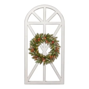 Wooden Window Pane Decorative Handmade Farmhouse Hanging Wall Mounted Decor Rustic Barn Wood Arch Window Frame Wall Home Decor